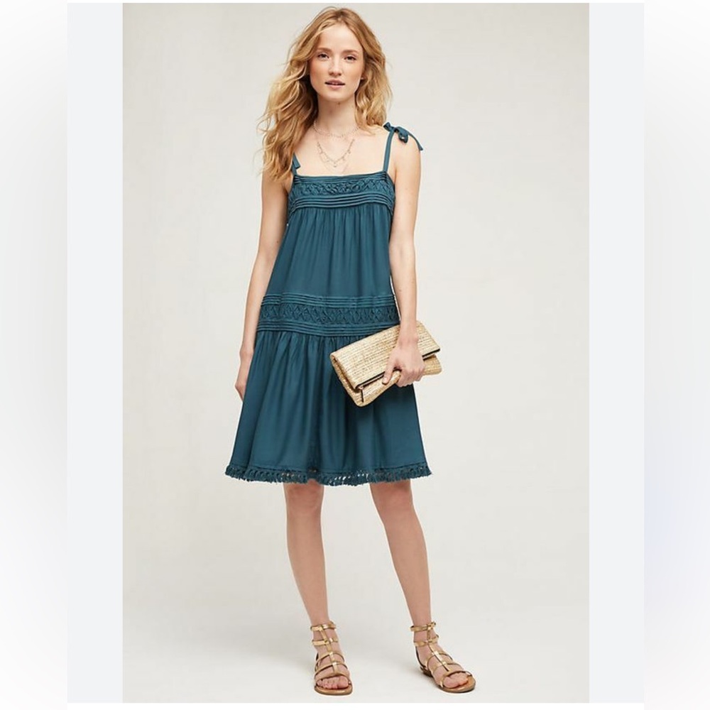 Anthropologie florets senna dress slate size large
